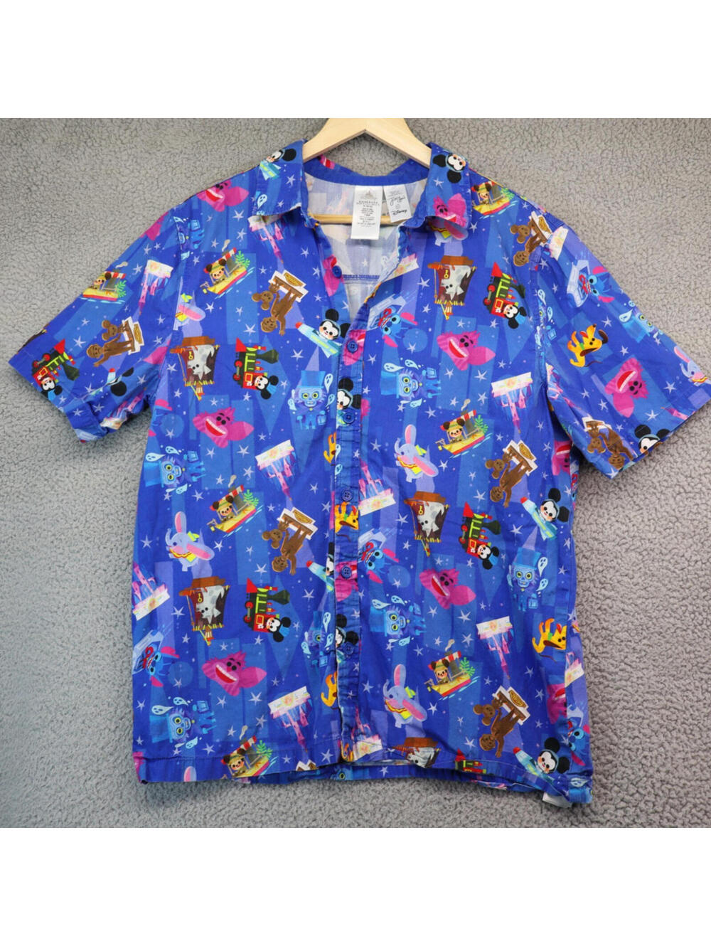 Disney Parks Joey Chou Button Camp Shirt Men Medium Mickey